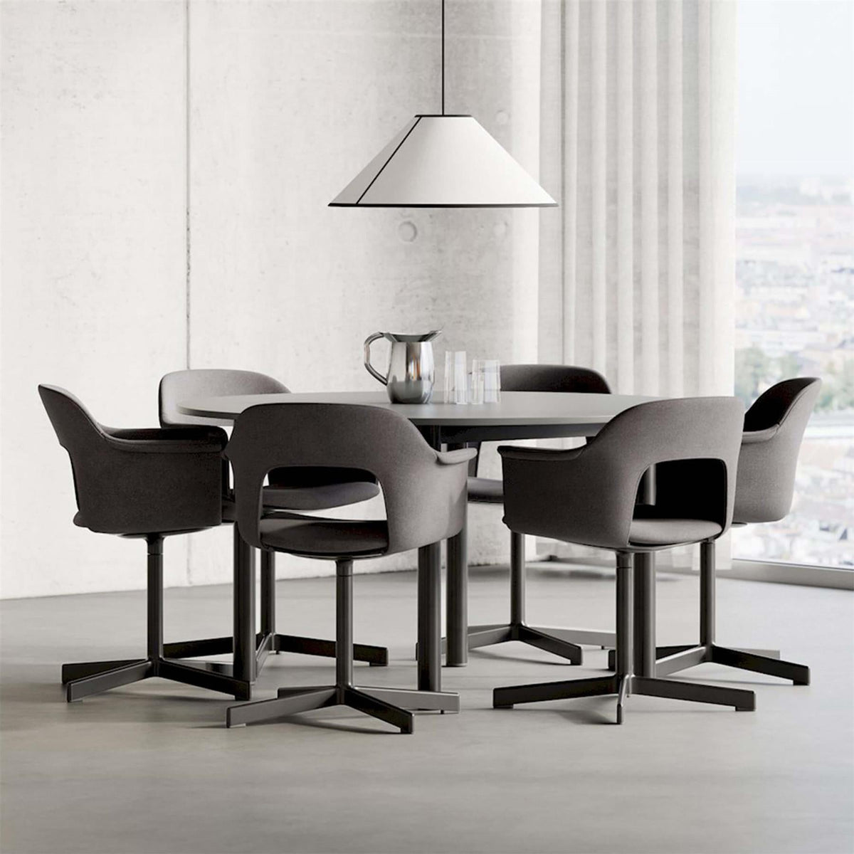 Layout Armchair 234 with 4 Star Swivel Base – HAY – view 3