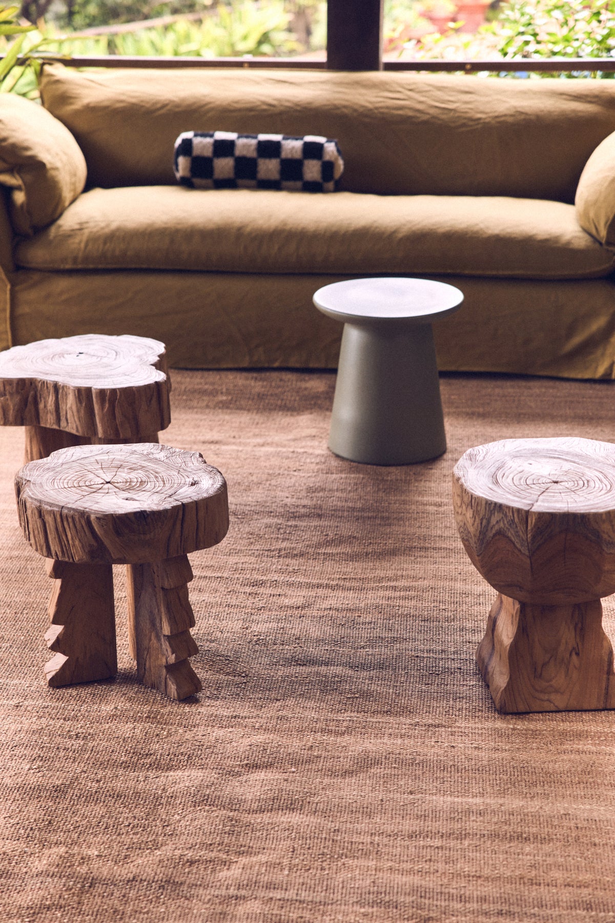 Arched Wooden Stool – HKLIVING – view 4