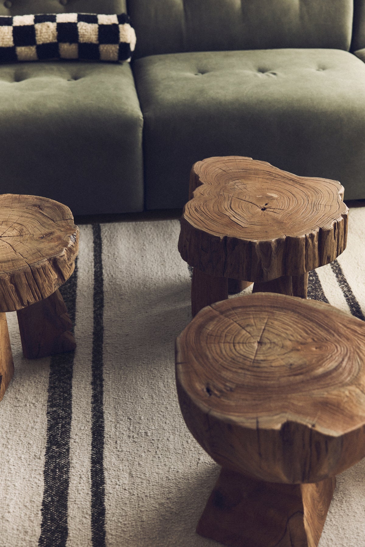 Log Wooden Stool – HKLIVING – view 4