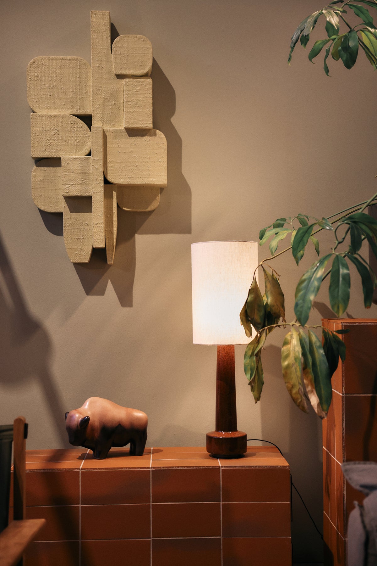 Linen Cylinder Lamp Shade – HKLIVING – view 7