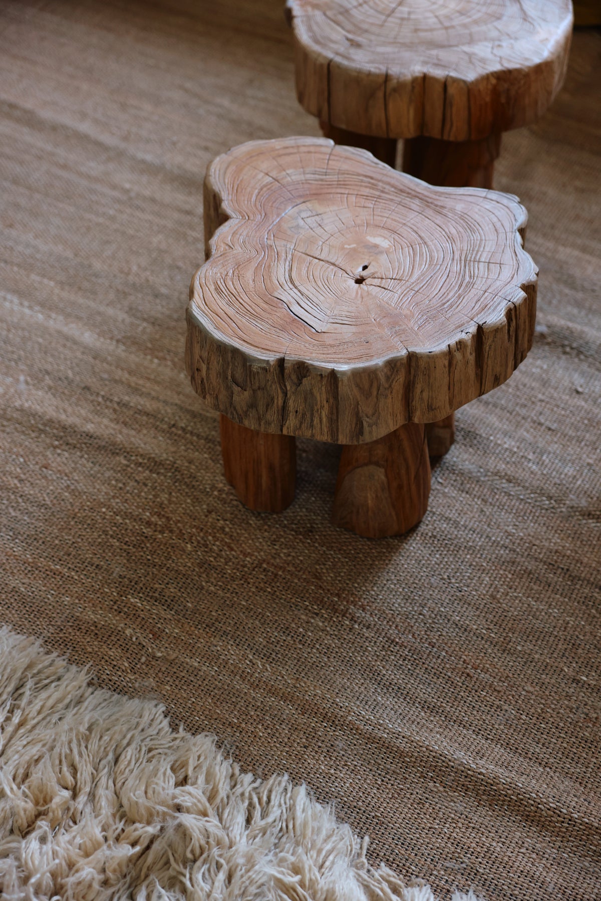 Log Wooden Stool – HKLIVING – view 5