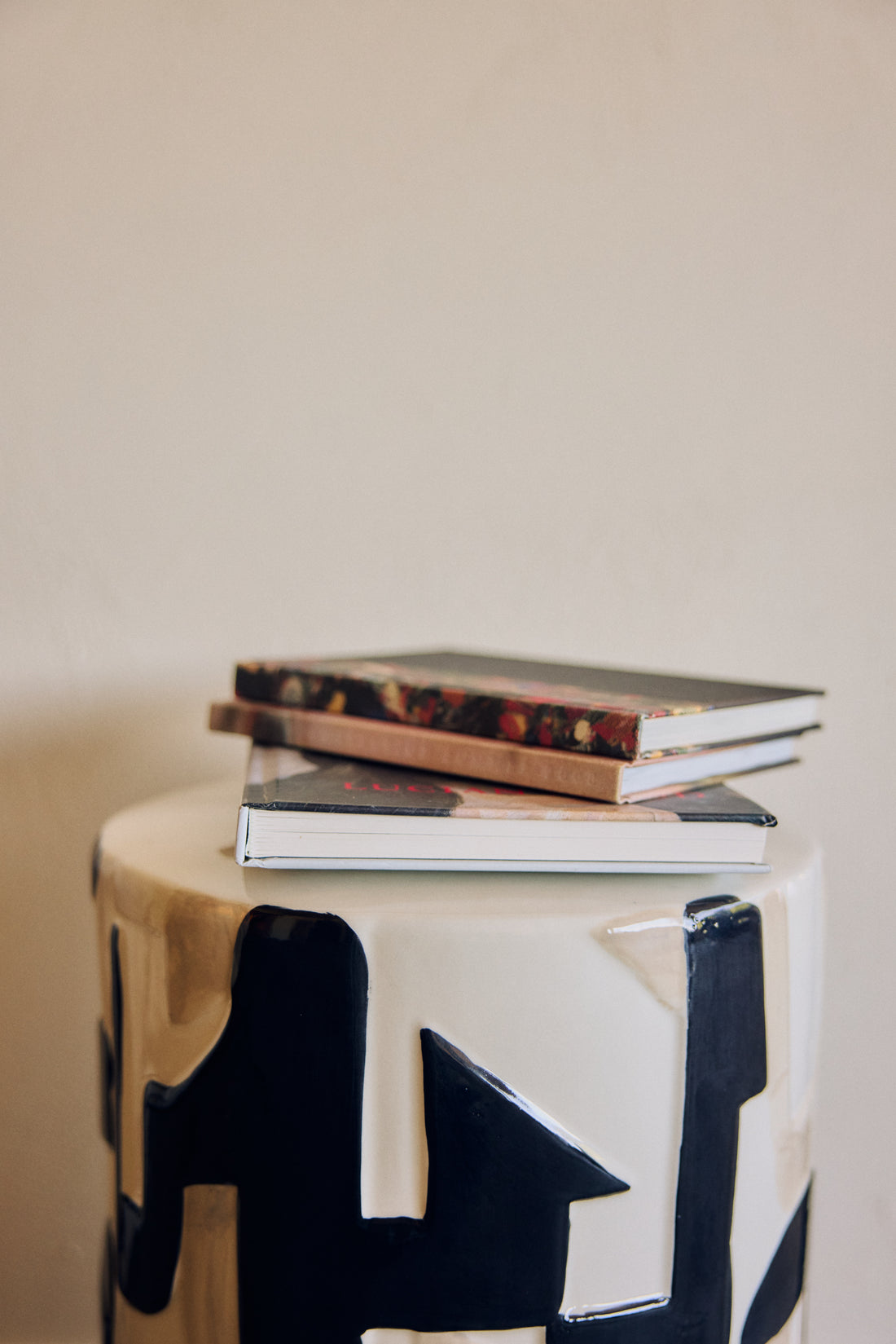 Ceramic Side Table, Black Ink