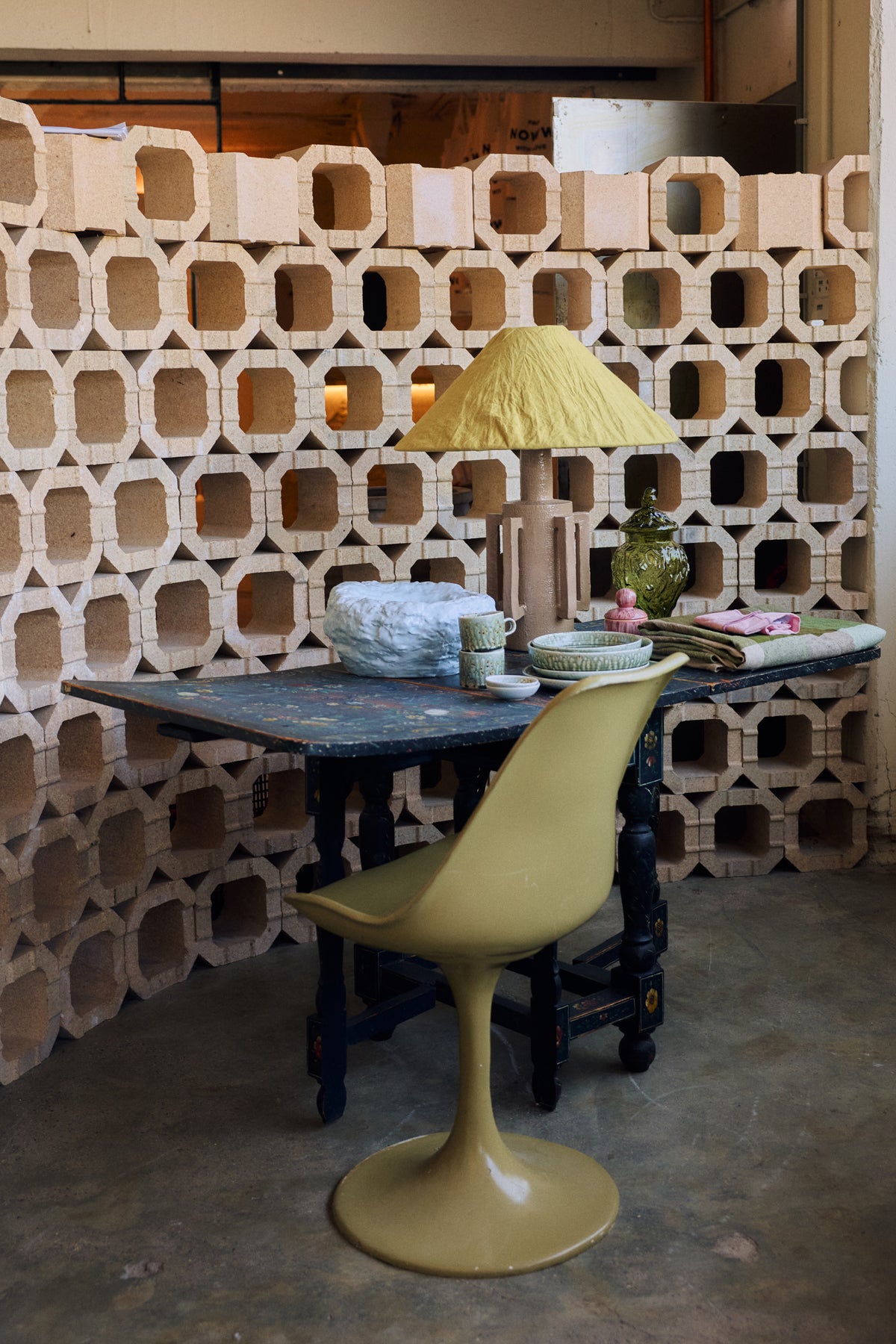 Linen Lamp Shade Mustard – HKLIVING – view 6