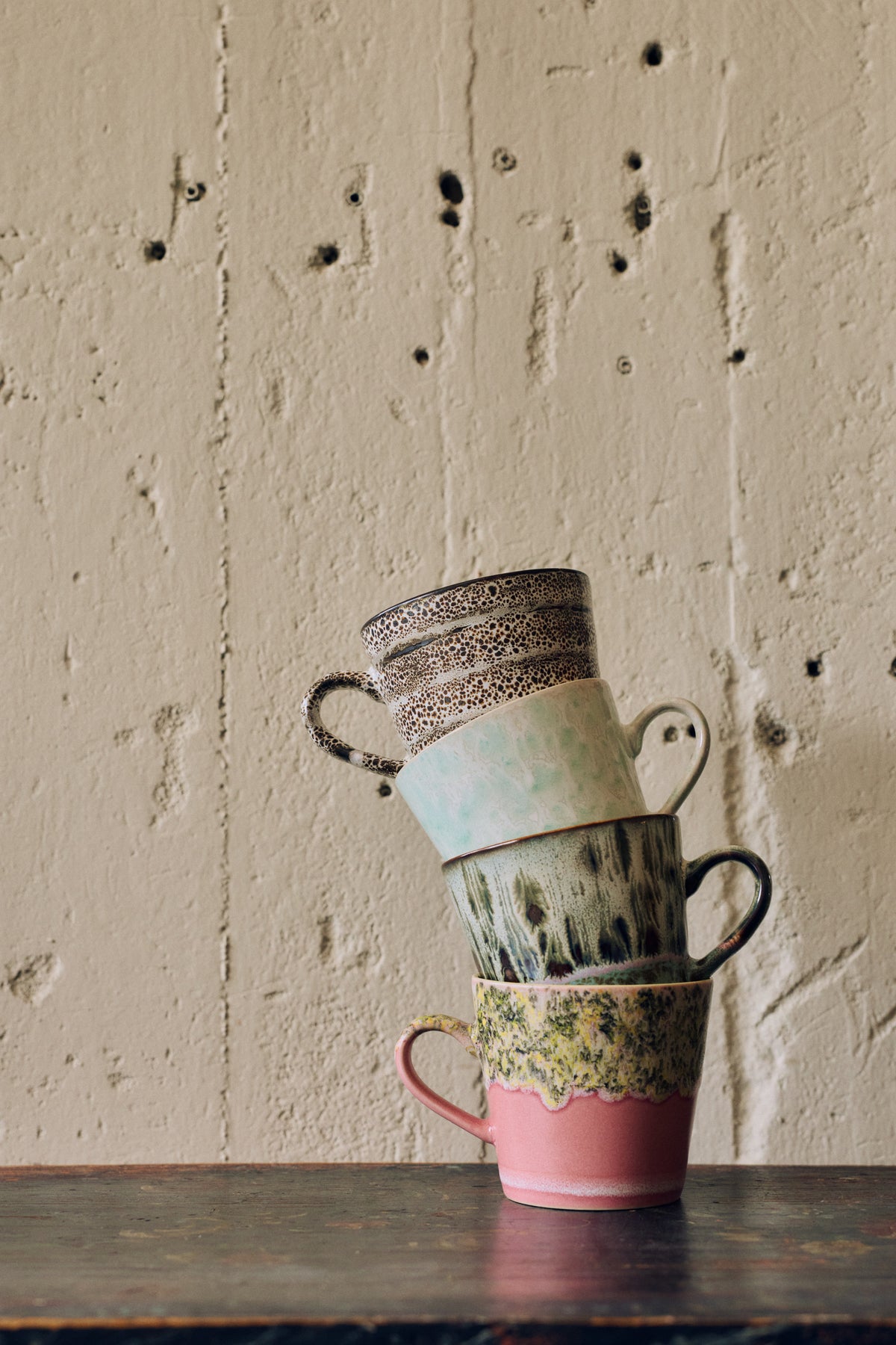 70s Ceramics – Cappuccino Mugs, Me-Time (set of 4) – HKLIVING – view 5