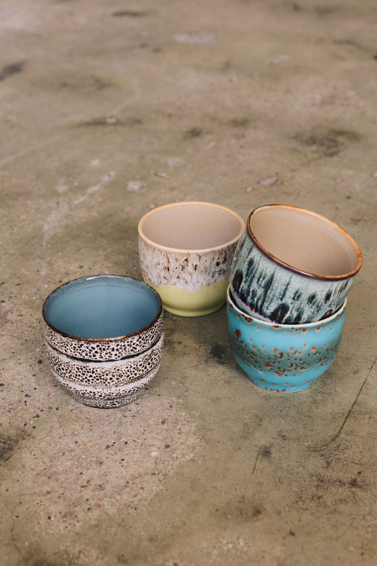 70s Ceramics – Café Cups, Abundance (set of 4) – HKLIVING – view 5