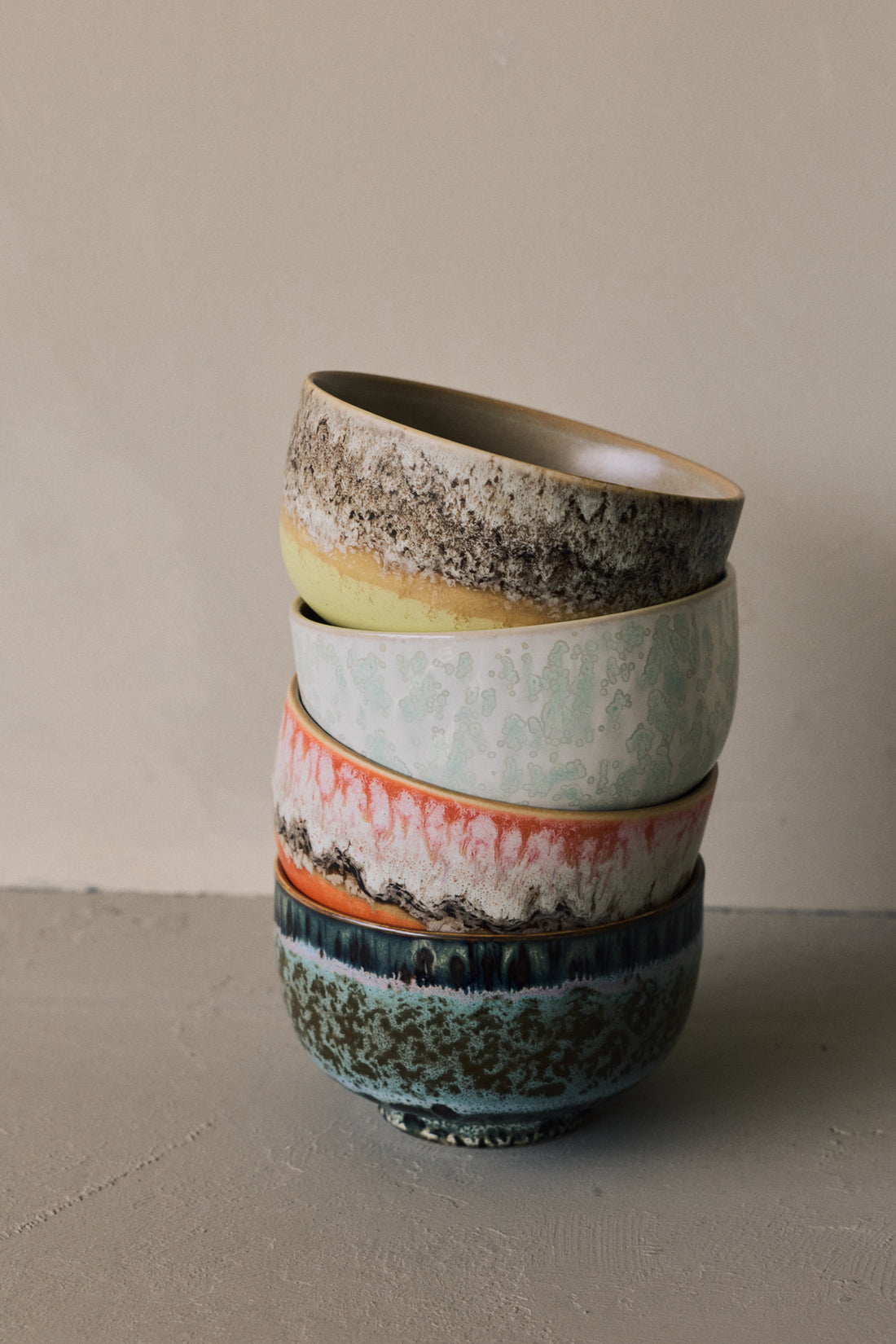 70s Ceramics – Noodle Bowls, Sunset (set of 4)