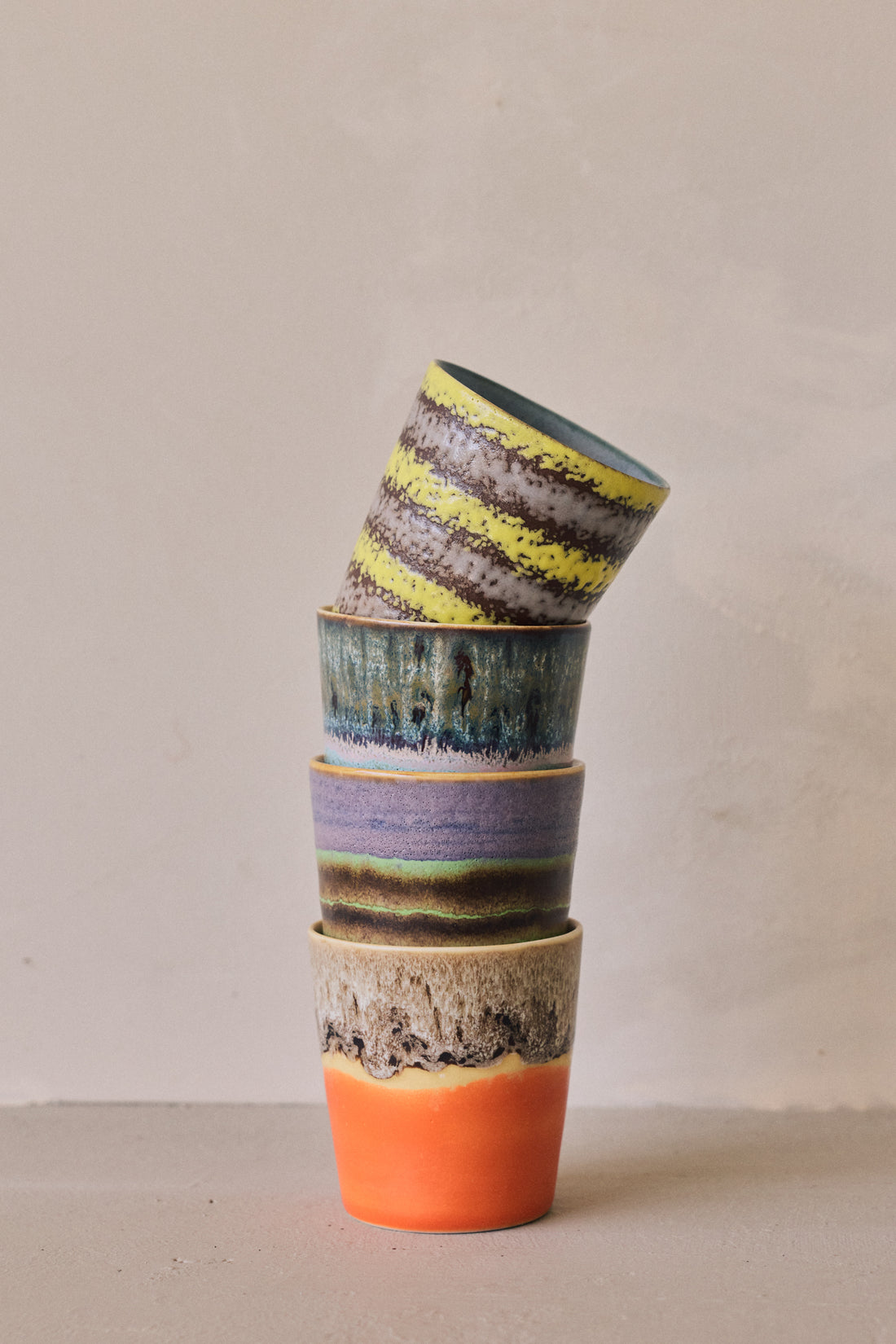 70s Ceramics – Coffee Mugs, Funky (set of 4)