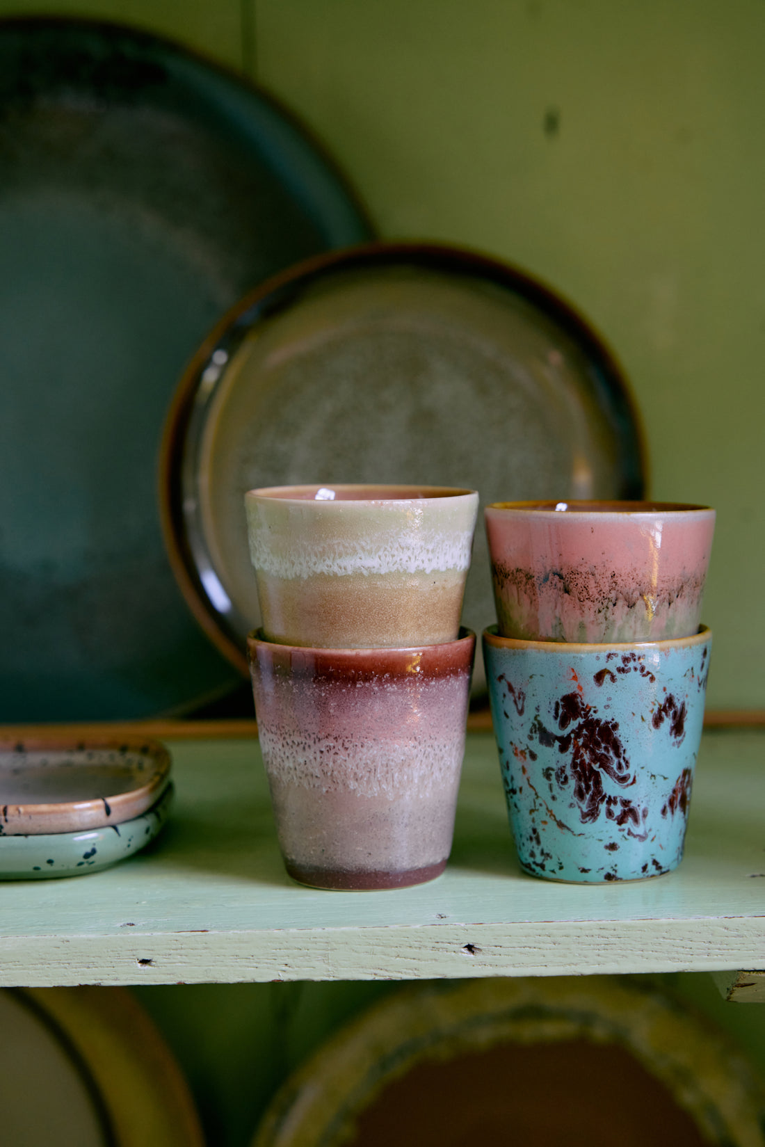 70s Ceramics – Ristretto Mugs, Futurism (set of 4)