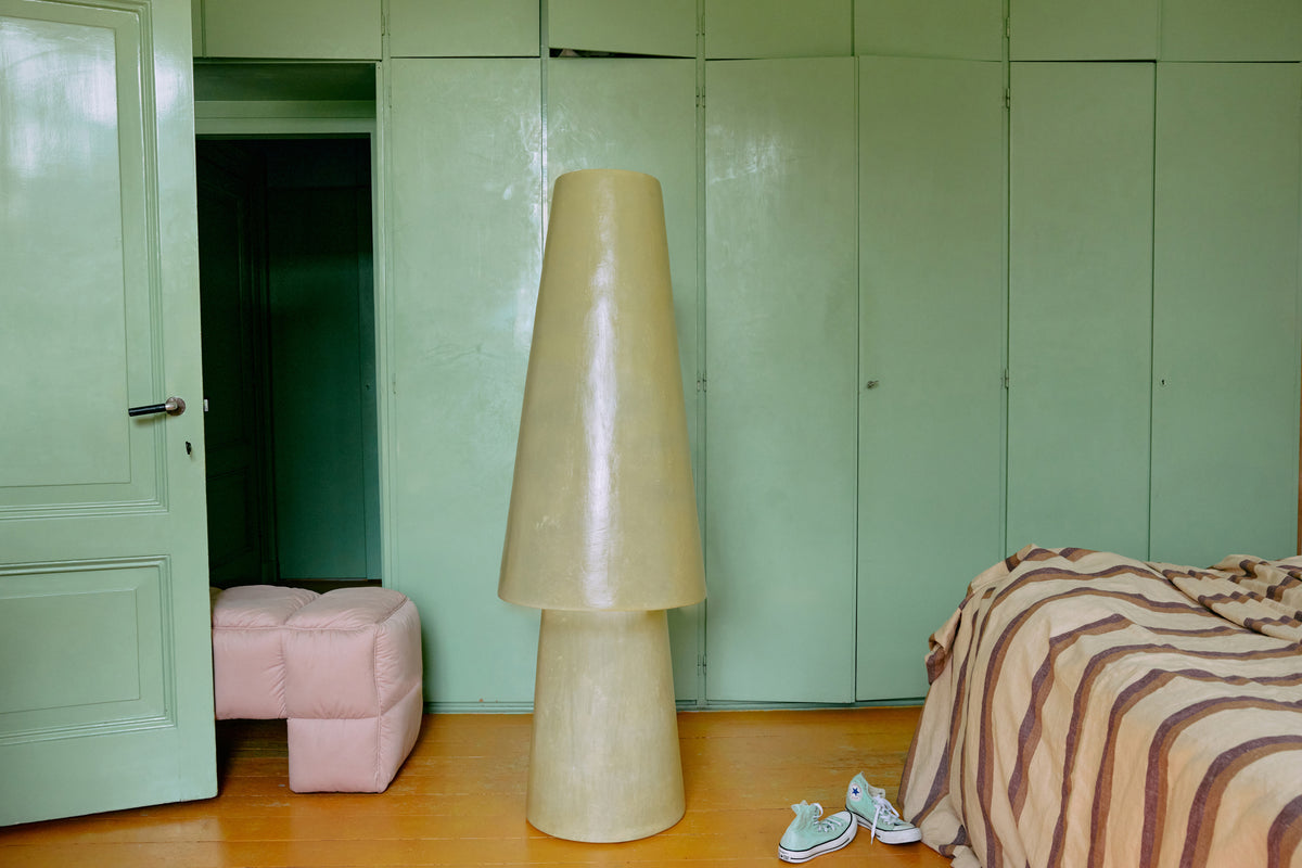 Glassfibre Floor Lamp, Soft Green – HKLIVING – view 7