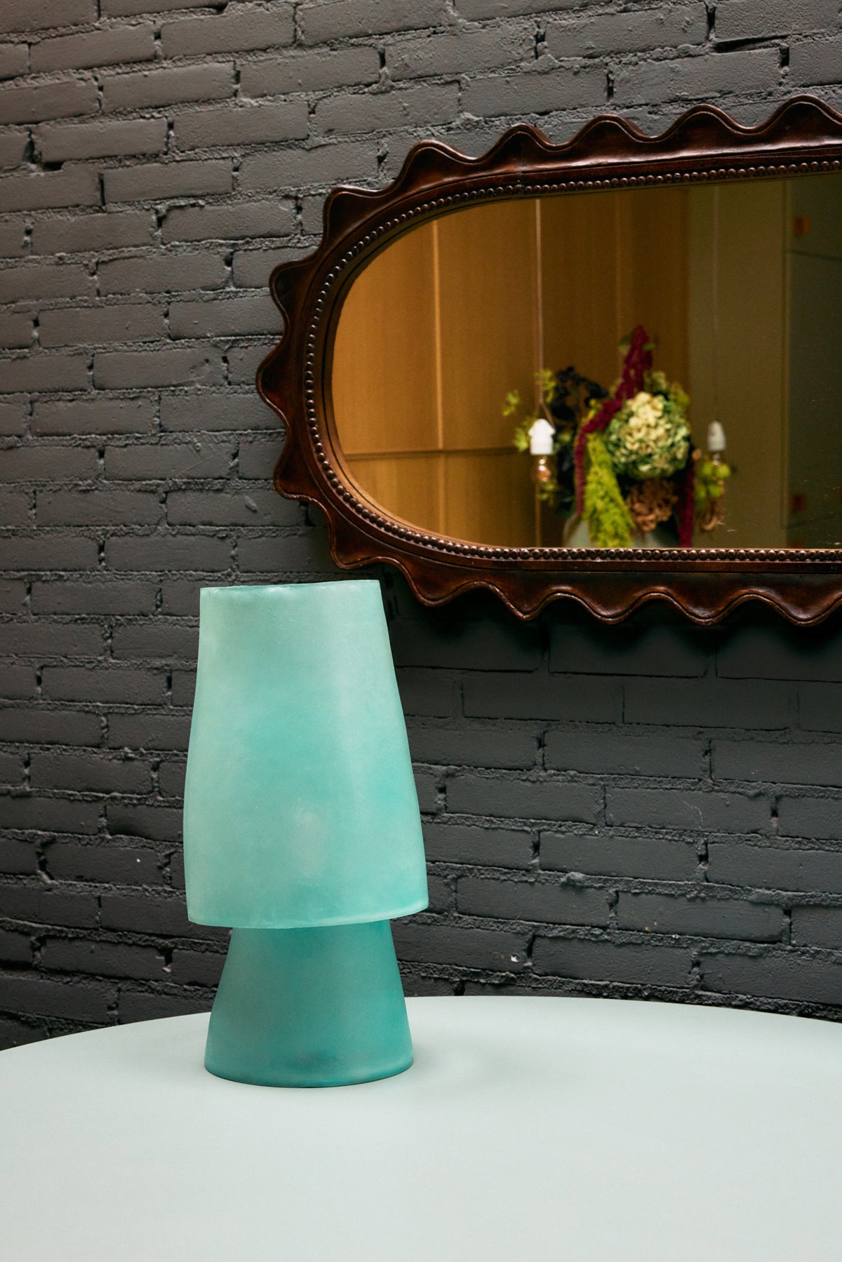 Wooden Ripple Mirror – HKLIVING – view 5