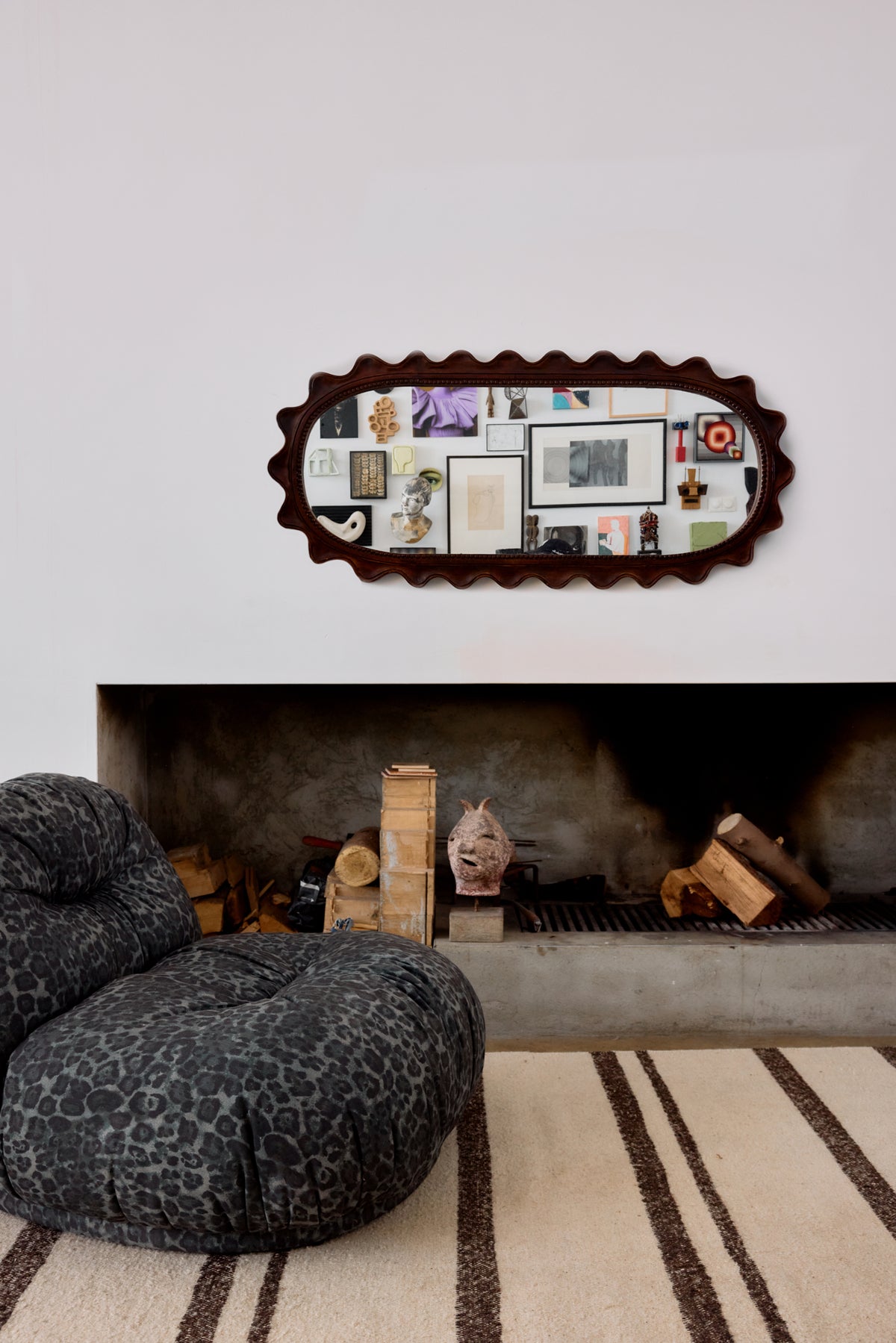 Wooden Ripple Mirror – HKLIVING – view 6