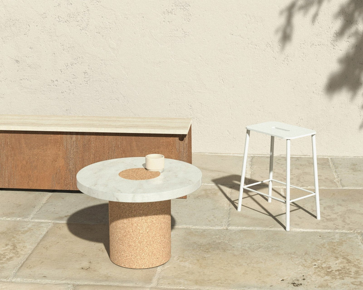 64 Bench - Corten Steel / Travertine - Benches - Frama – view 3