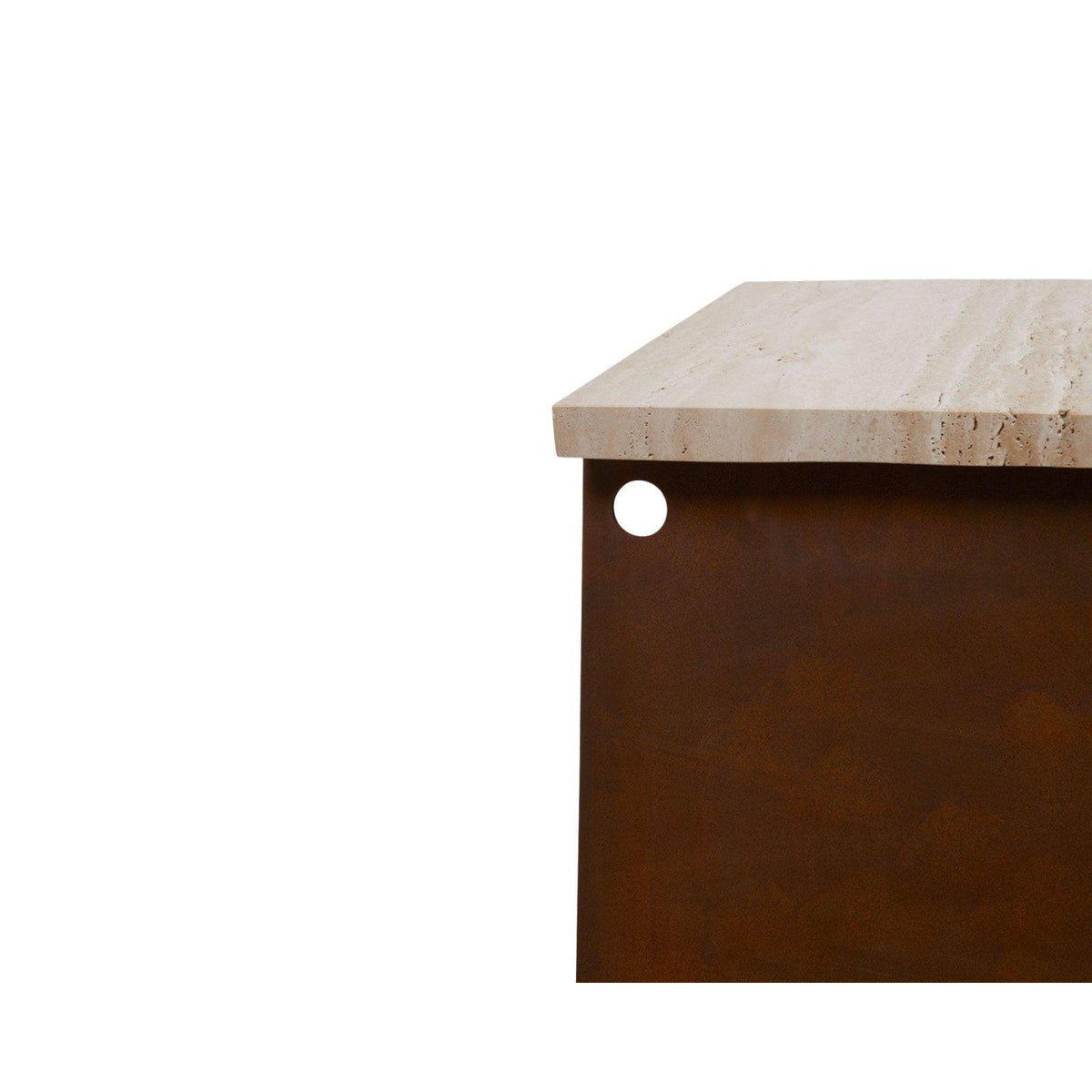 64 Plinth - Corten Steel / Travertine - Decor - Frama – view 6