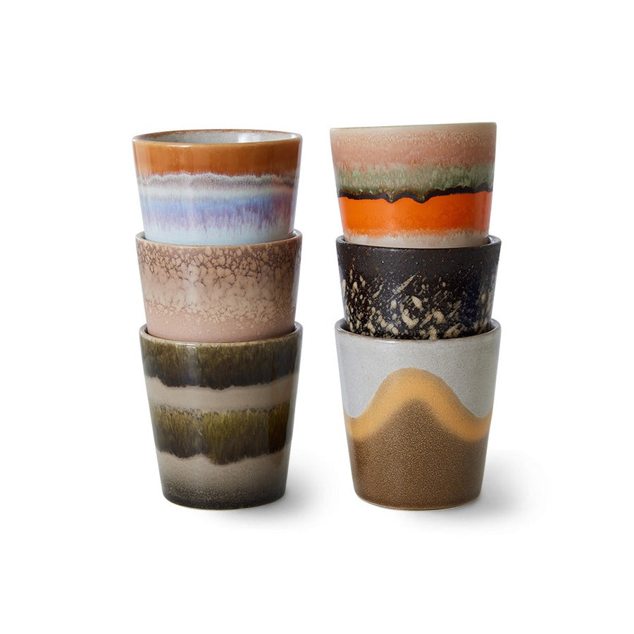 70s Ceramics – Coffee Mugs, Elements (set of 6) – HKLIVING