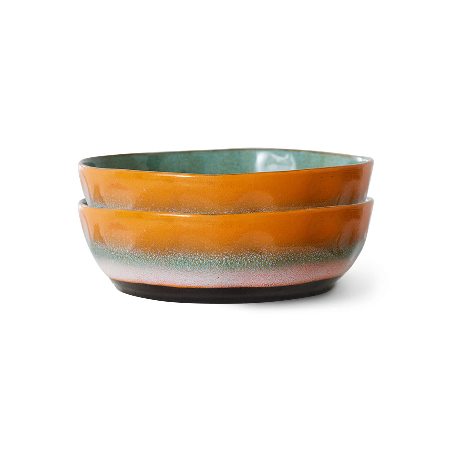 70s Ceramics – Pastateller, Golden hour (2er-Set) – HKLIVING