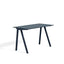 Deep blue oak frame with smokey blue linoleum top