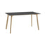 Untreated beech frame / Stone grey laminate tabletop / Water-based lacquered edge