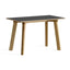 Untreated beech frame / Stone grey laminate tabletop / Water-based lacquered edge