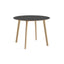 Untreated beech frame / Stone grey laminate tabletop / Water-based lacquered edge