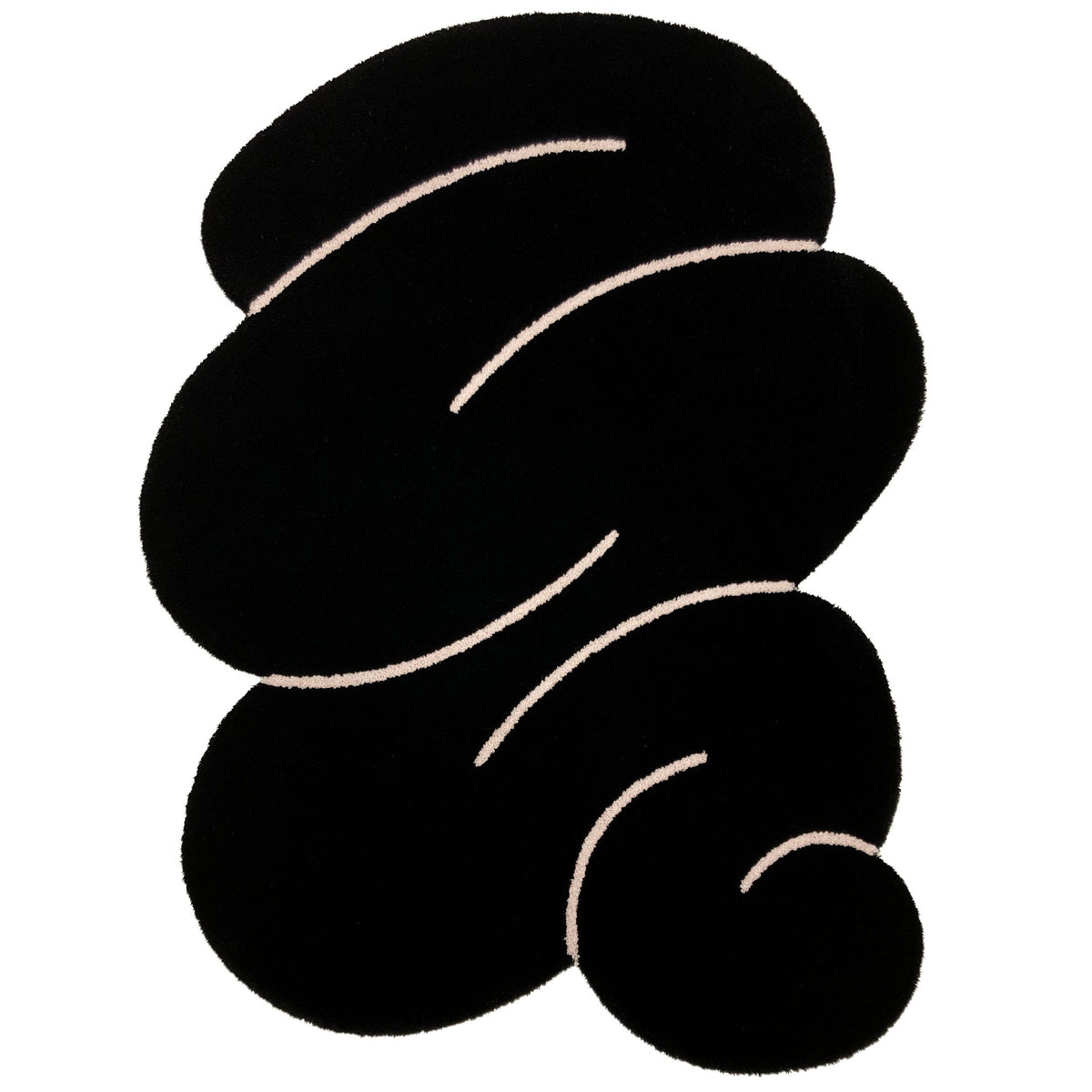 Midnight Black Squiggle Rug – Okej