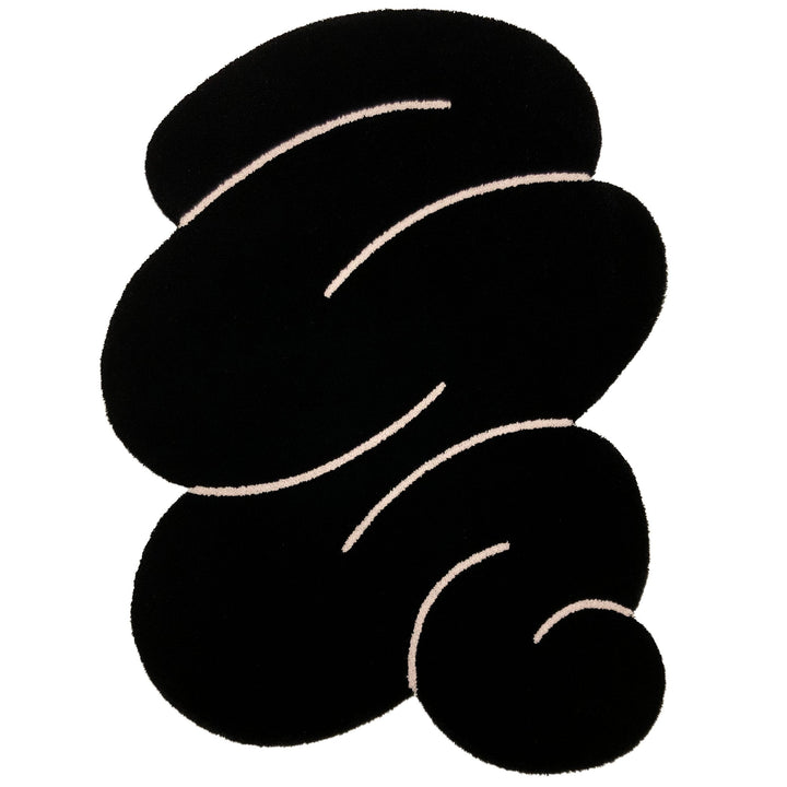 Midnight Black Squiggle Rug – Okej
