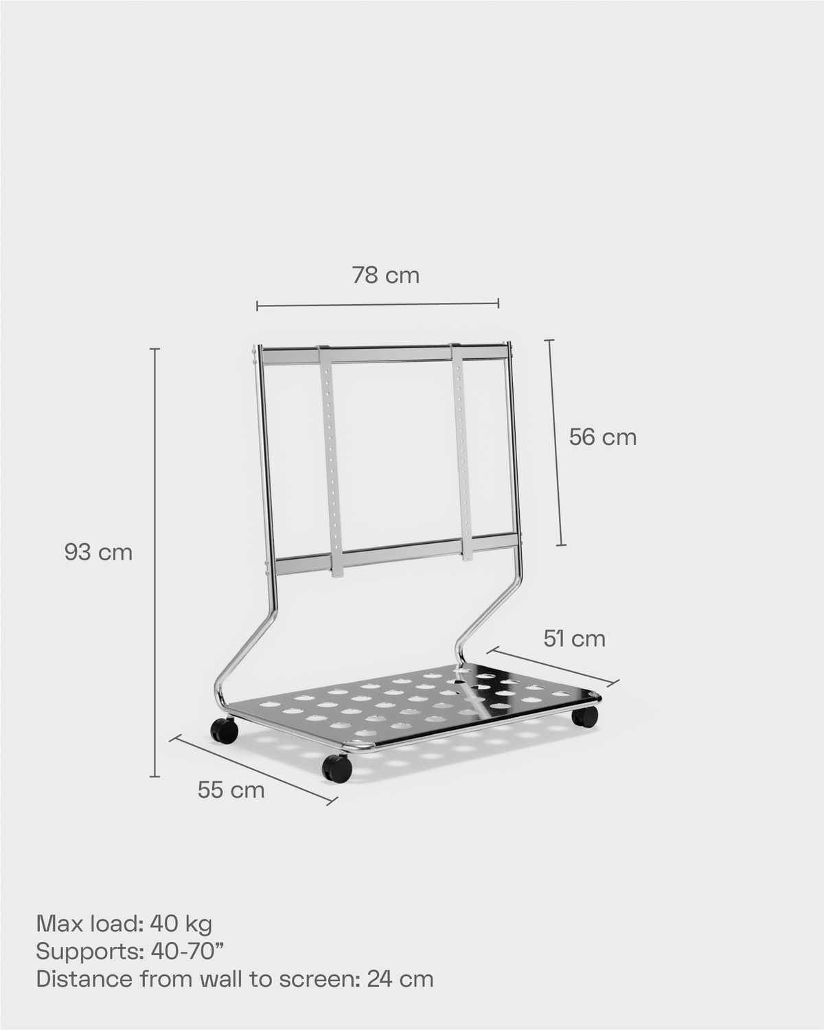 Disco TV Stand - Chrome – Pedestal – view 8