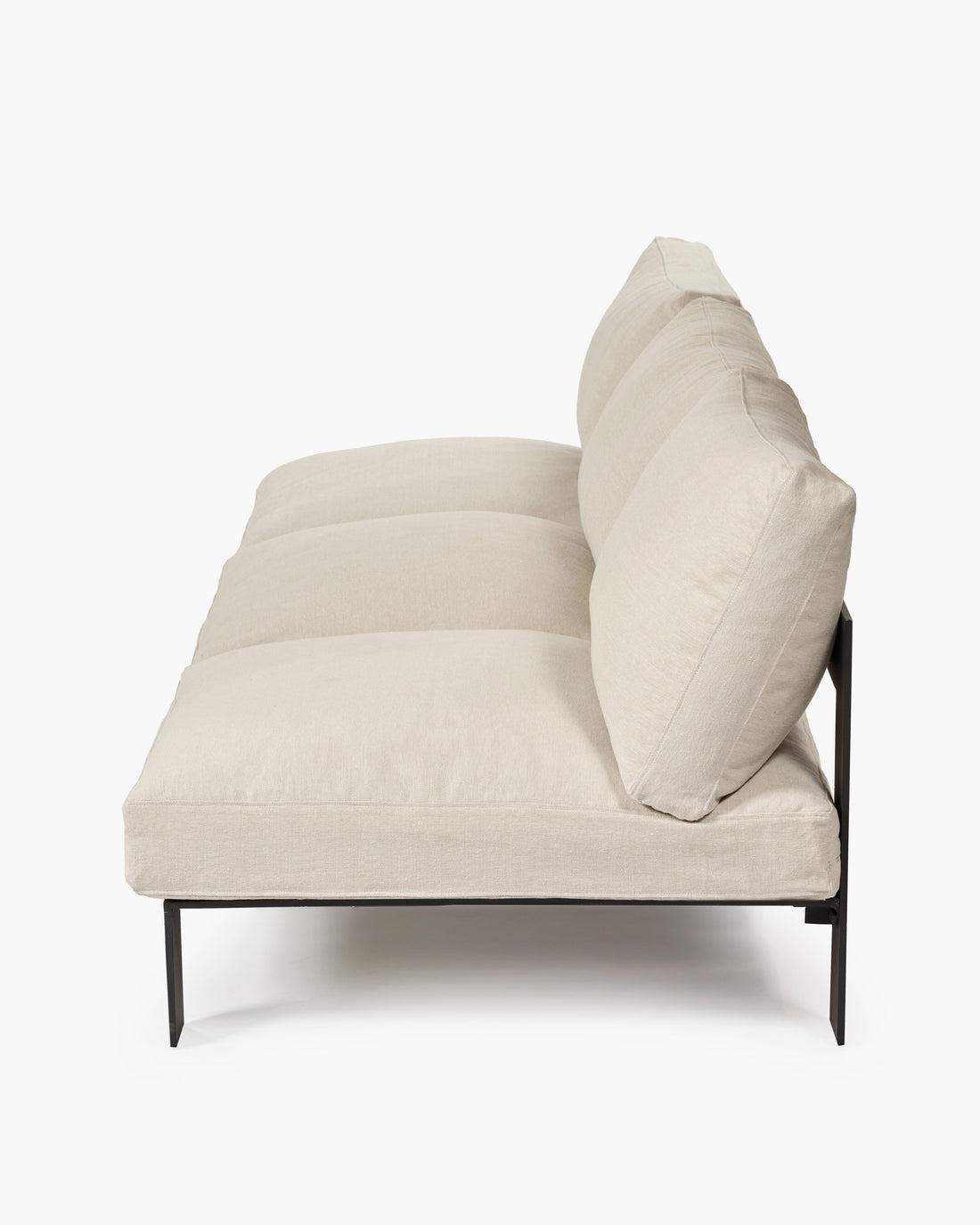 Bench Three Seater incl. Cushion Outdoor Beige