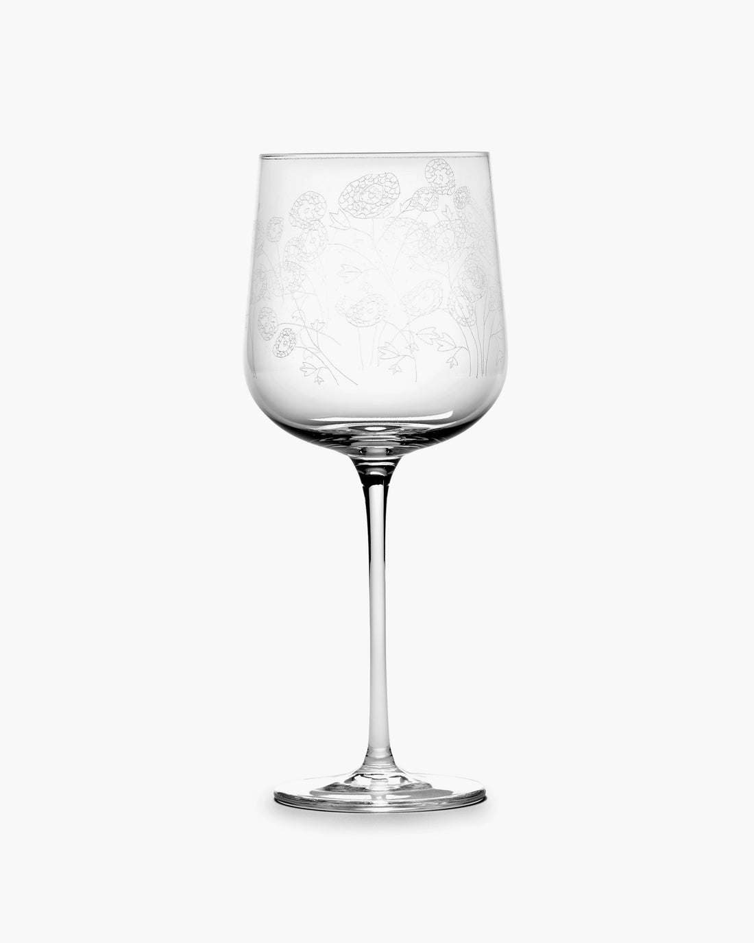 Red Wine Glass 4-Set Giftbox - Anemone Vaniglia Midnight Flowers