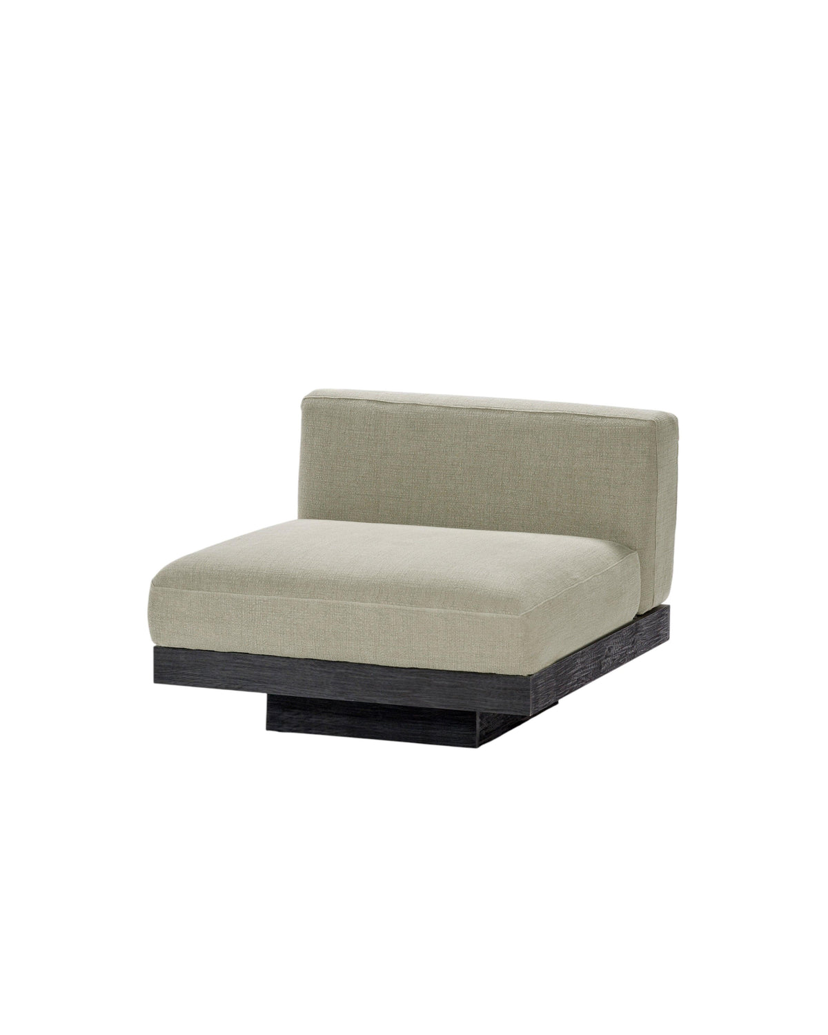 Bench One Seater incl. Cushion Indoor Sand – Black Rudolph – Serax