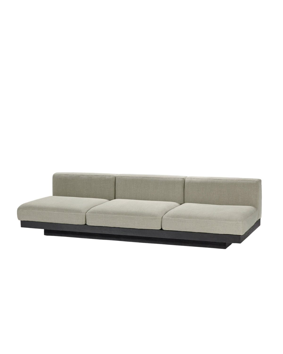 Bench Three Seater incl. Cushion Indoor Sand – Black Rudolph – Serax