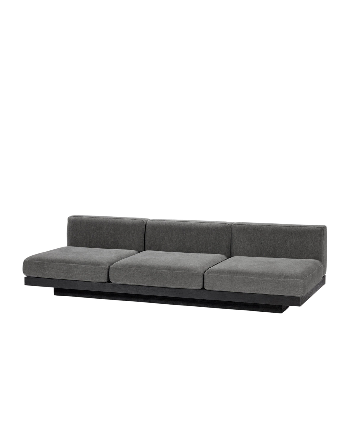 Bench Three Seater incl. Cushion Indoor Smoke – Black Rudolph – Serax