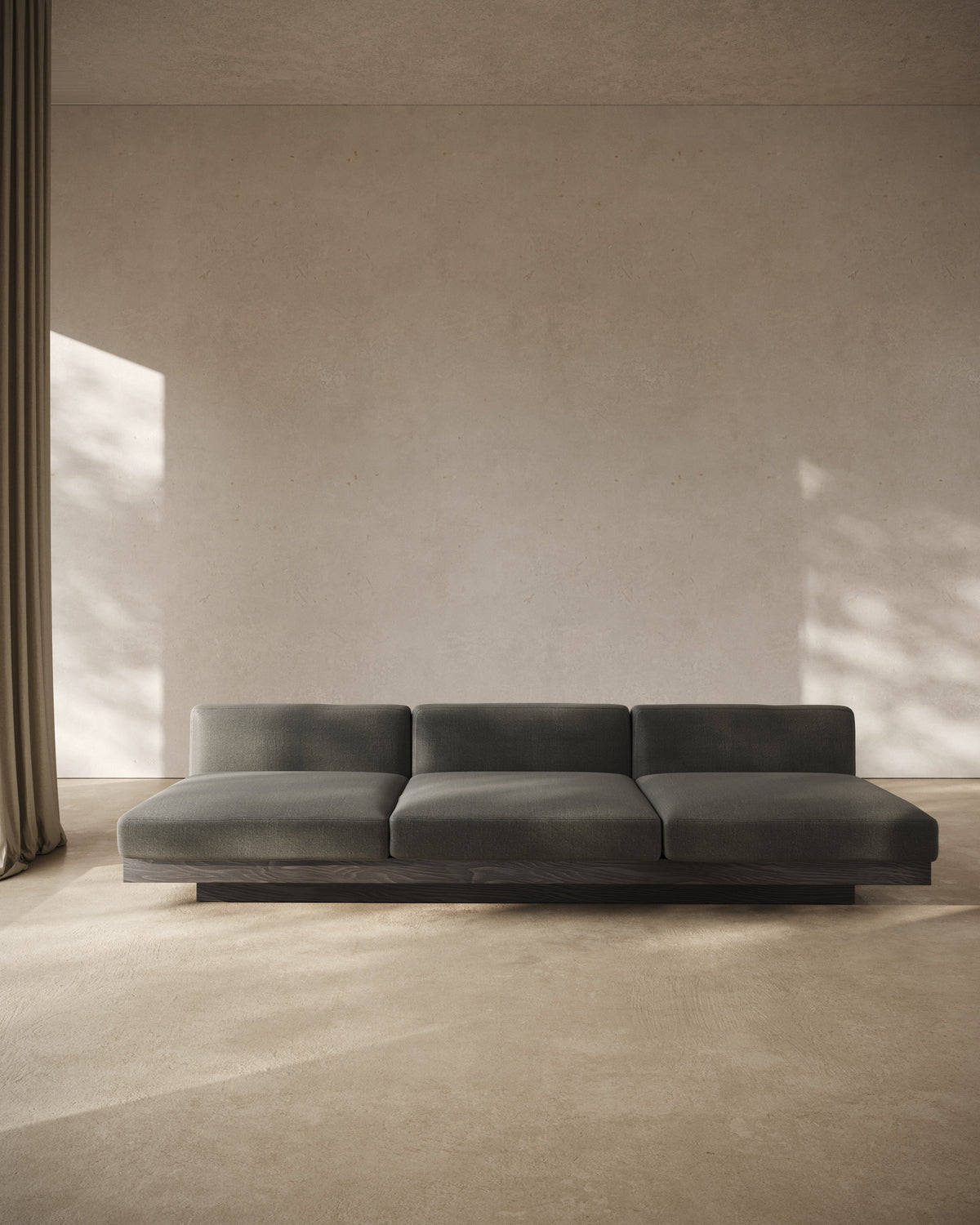 Bench Three Seater incl. Cushion Indoor Smoke – Black Rudolph – Serax – view 9
