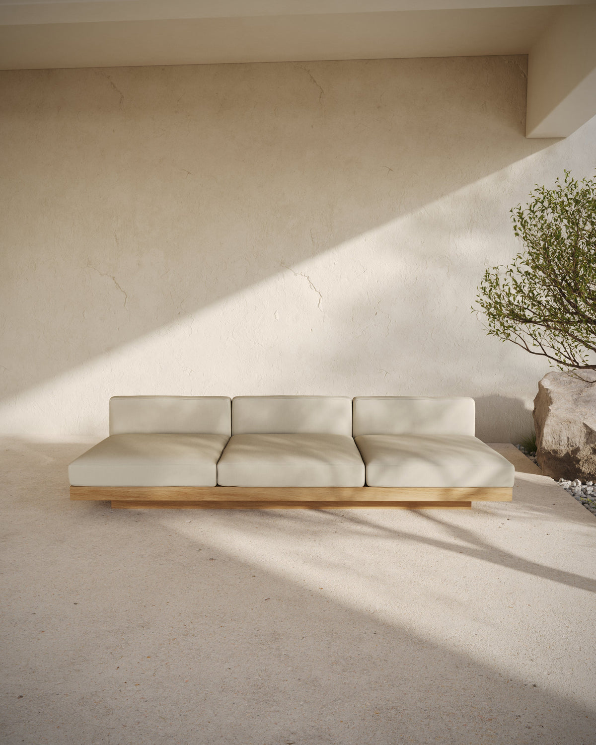 Bench Three Seater incl. Cushion Outdoor Chalk Rudolph – Serax – view 5