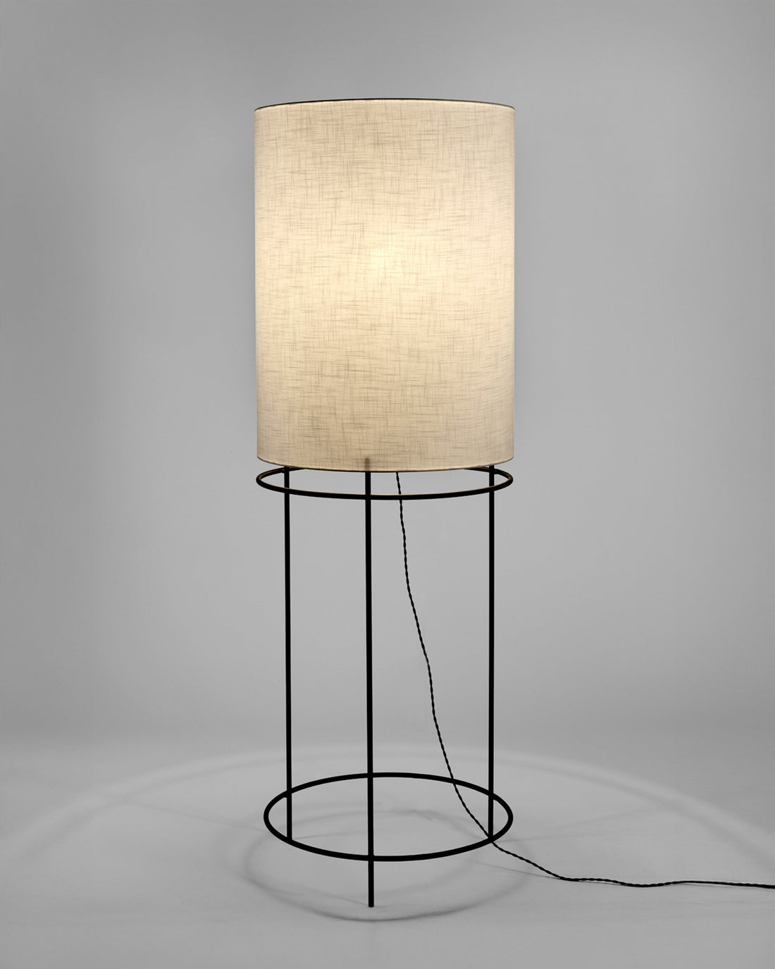 Floor Lamp Cylinder 03 Black – White