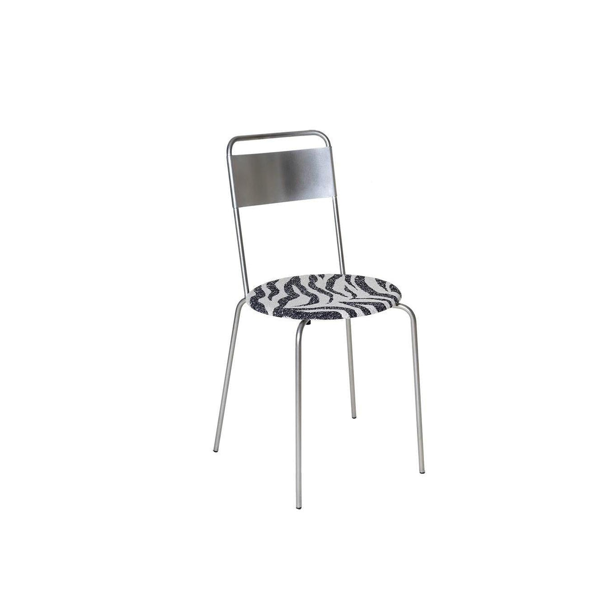 Petit Rond Chair – Stainless Steel / Zebra Fabric – Frama