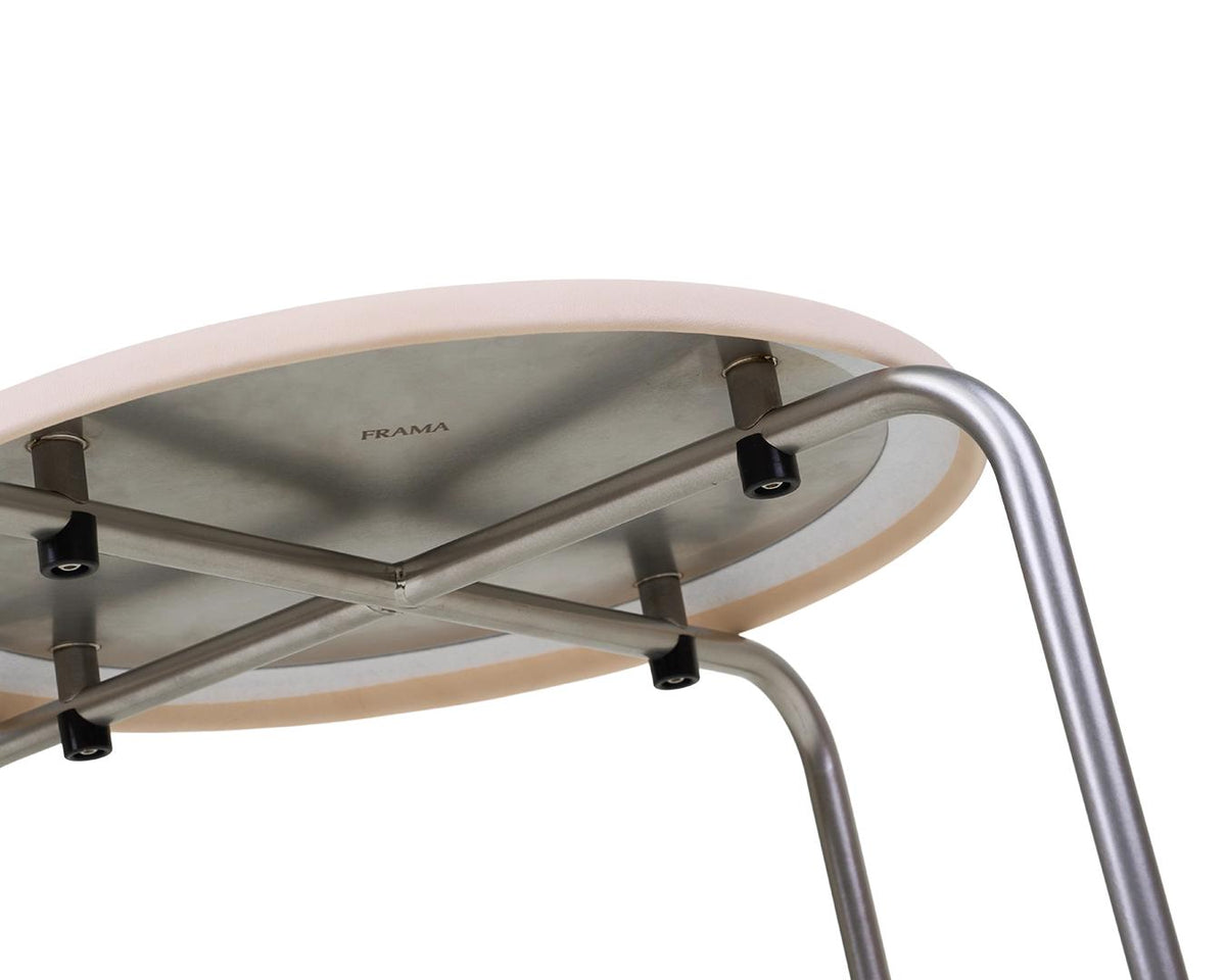 Petit Rond Stool – Stainless Steel / Natural Leather – Frama – view 6