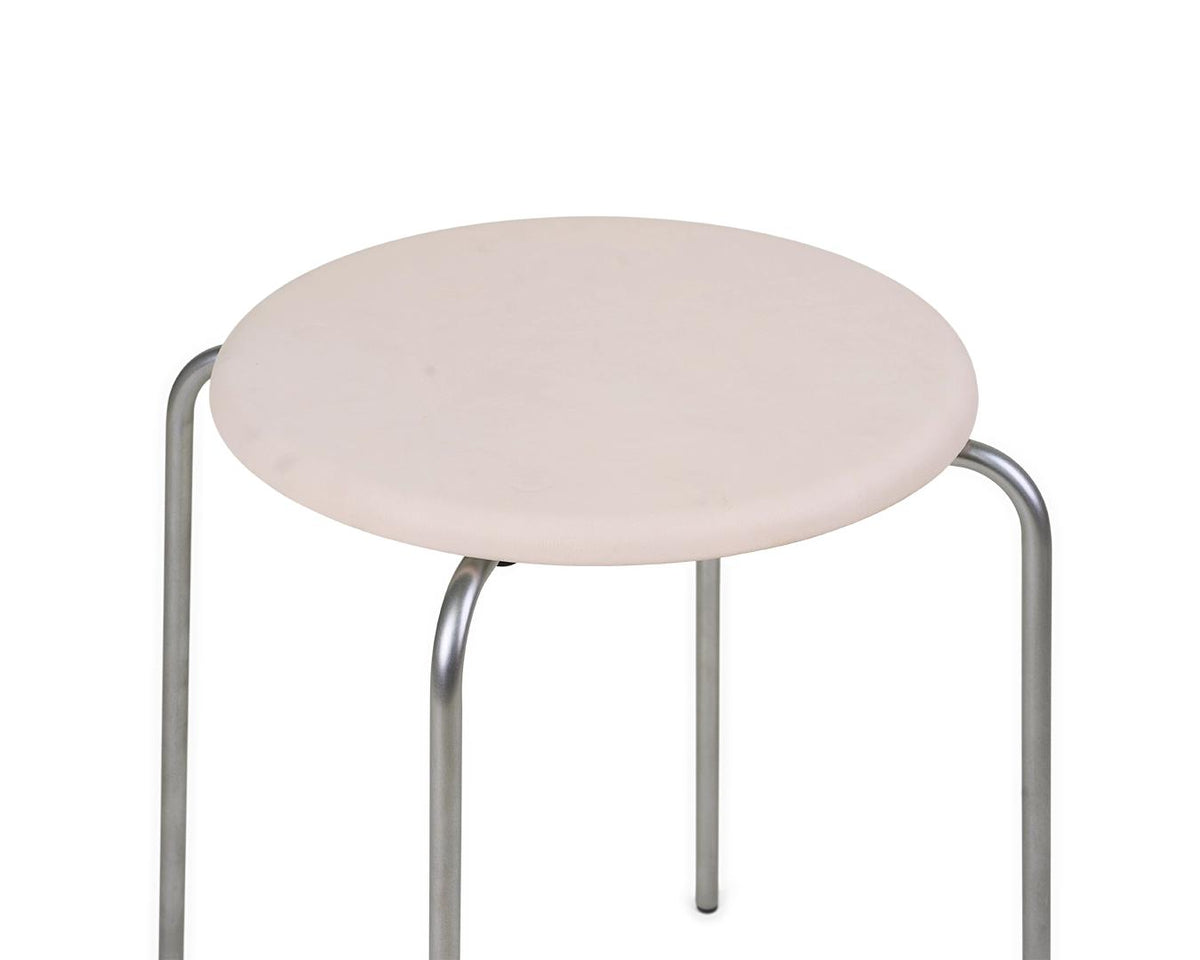 Petit Rond Stool – Stainless Steel / Natural Leather – Frama – view 3