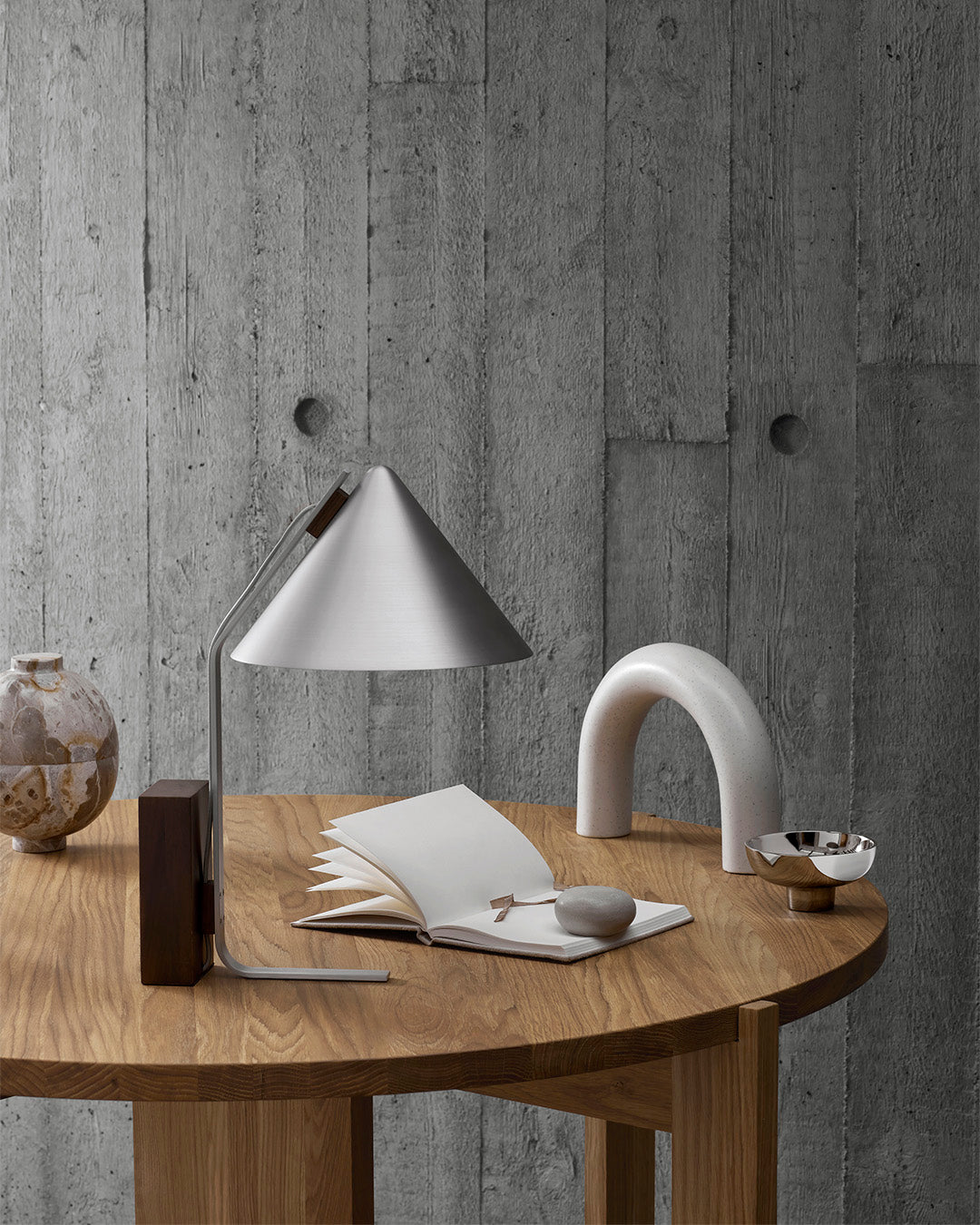 Cone Table Lamp Brushed – Kristina Dam Studio – view 4