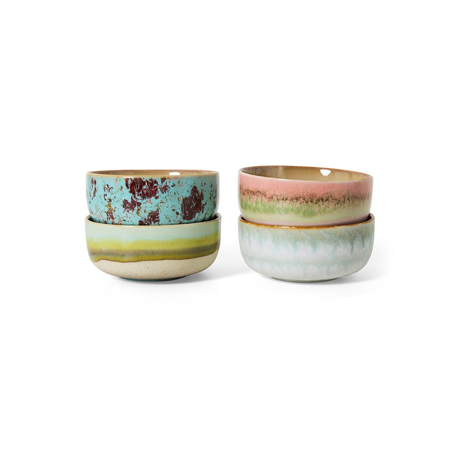 70s Ceramics – Dessertschalen, Impression (4er-Set) – HKLIVING