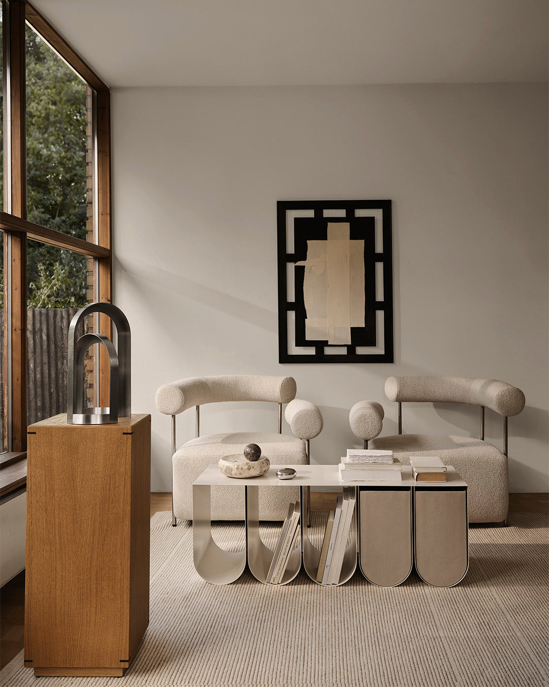 Curved Bench Beige – Kristina Dam Studio – view 3