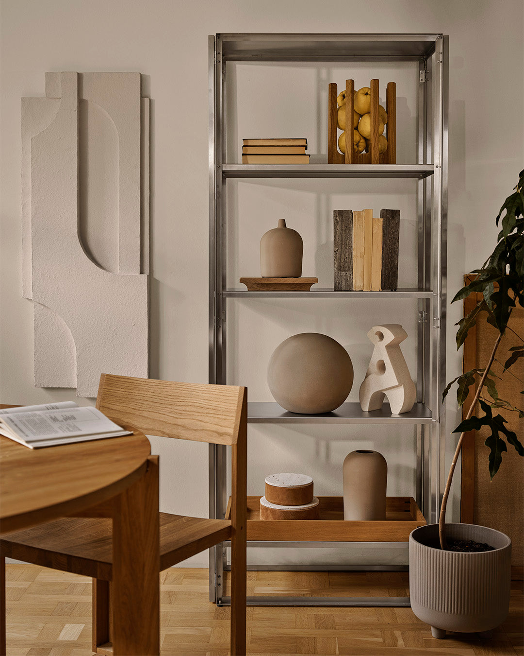 Foldable Floor Shelf Brushed – Kristina Dam Studio – view 3