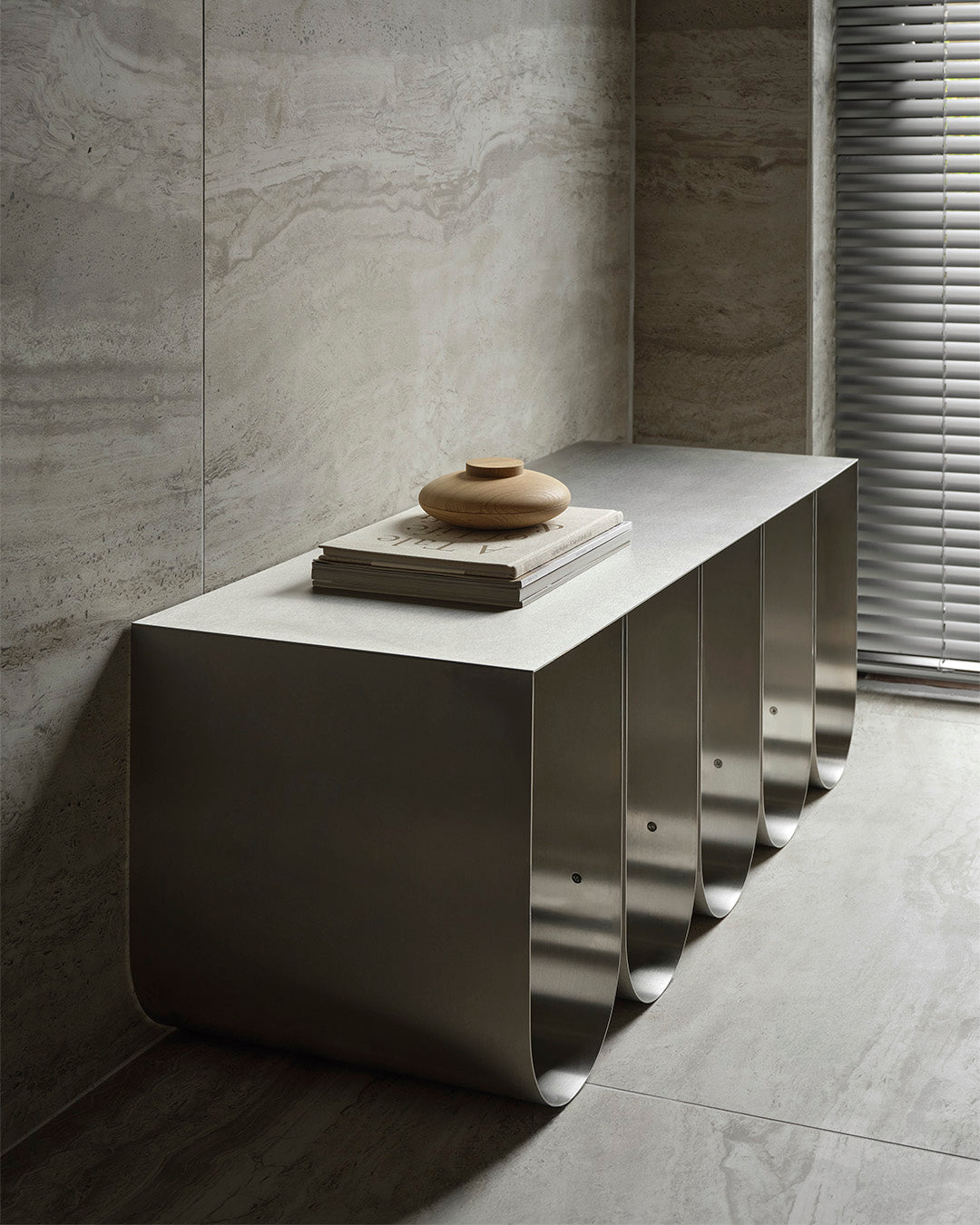 Curved Bench Brushed – Kristina Dam Studio – view 3