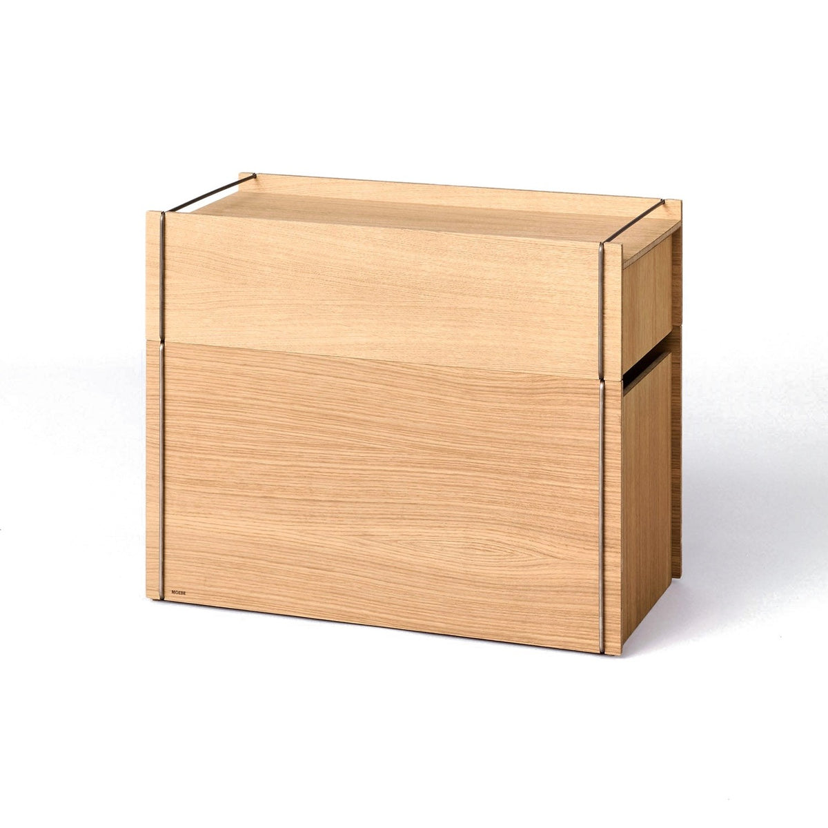 Storage Tower – Low - Oak / Stainless Steel, Without wheels - Storage - MOEBE
