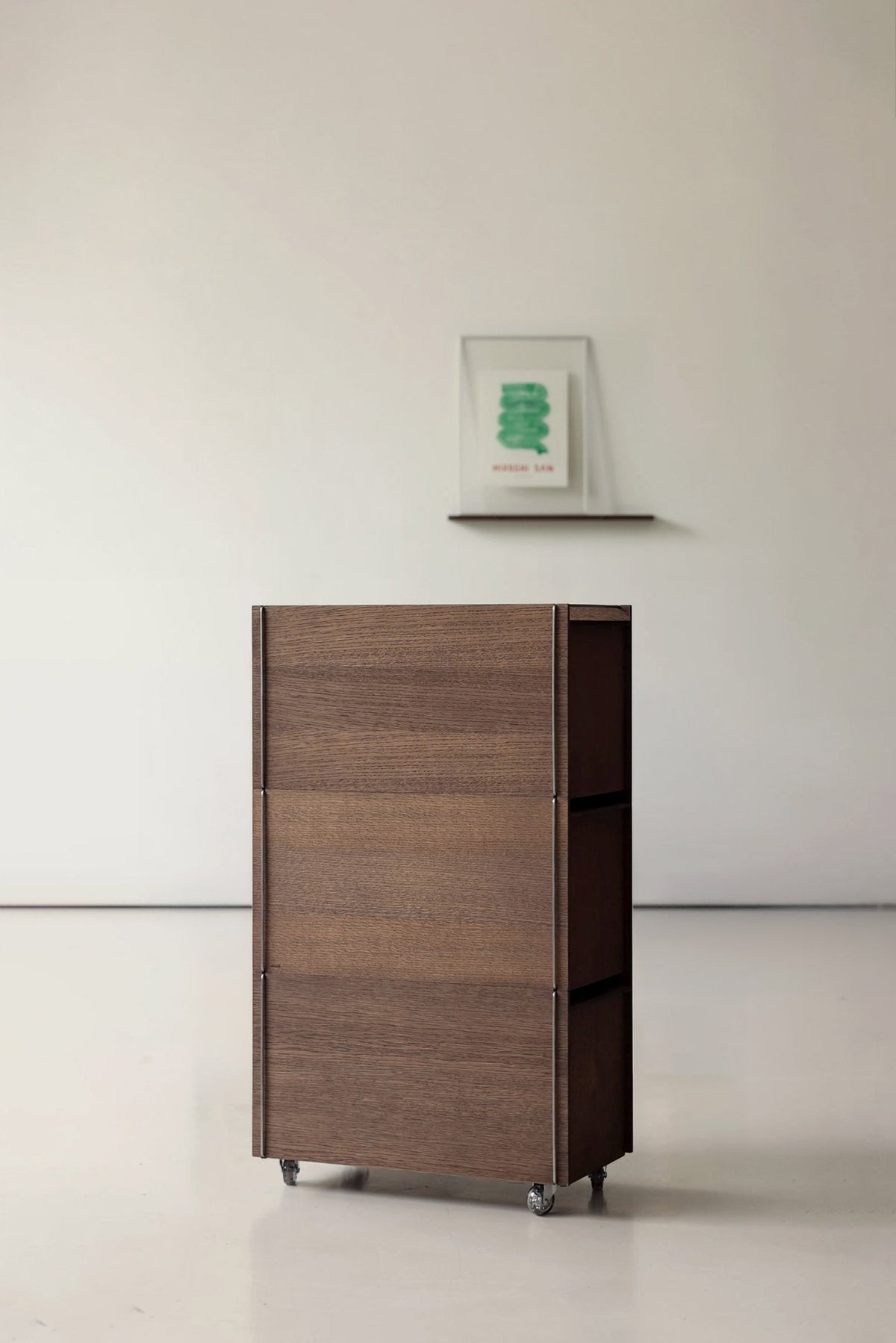 Storage Tower – Tall - Smoked Oak / Stainless Steel, Without wheels - Storage - MOEBE