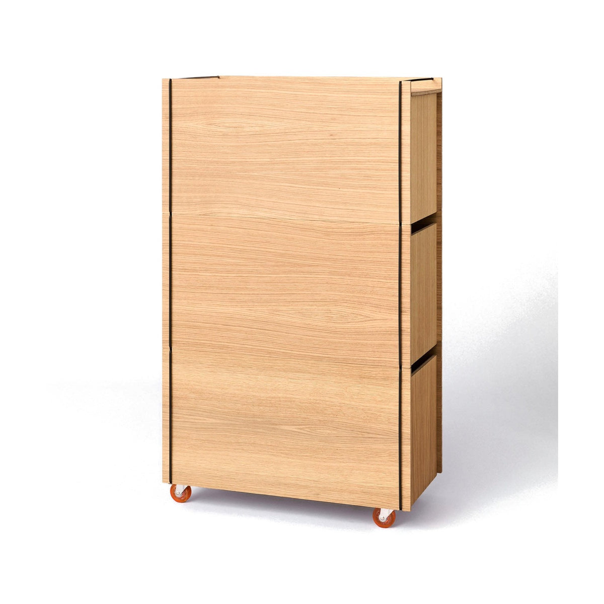Storage Tower – Tall - Oak / Black, With wheels - Storage - MOEBE