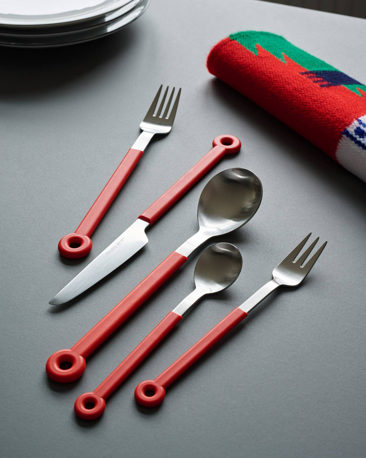Mono Ring 4-Piece Cutlery Set – Red – view 3