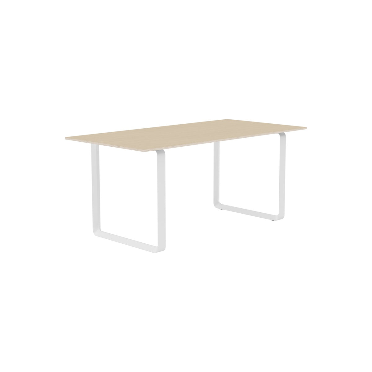 70/70 Table - 170 × 85 cm, Oak Veneer, White - Dining Tables - Muuto