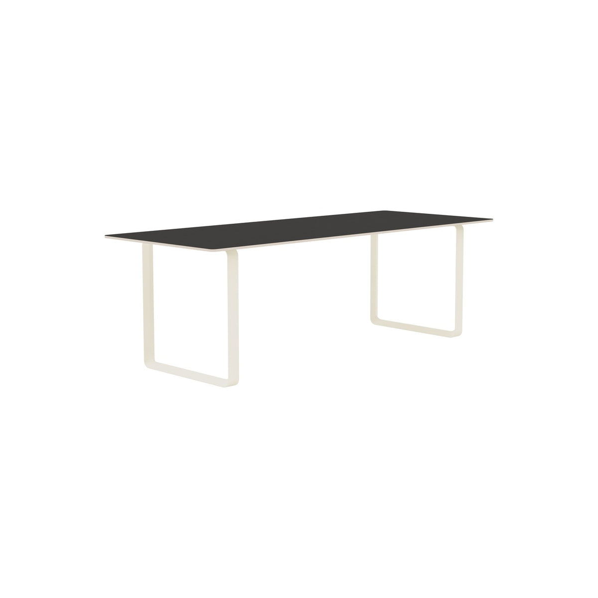 70/70 Table - 225 × 90 cm, Black Linoleum, Sand - Dining Tables - Muuto