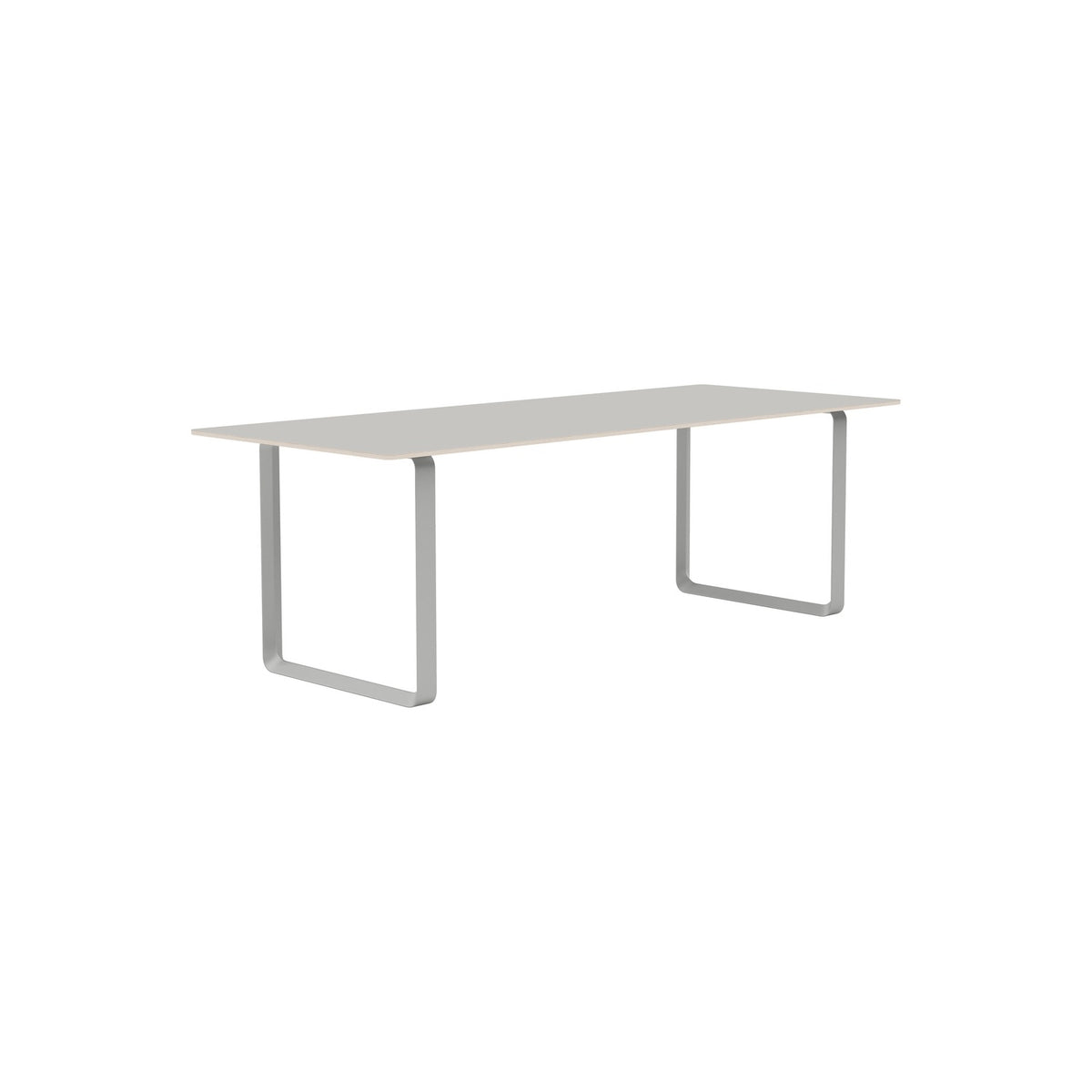 70/70 Table - 225 × 90 cm, Grey Linoleum, Grey - Dining Tables - Muuto