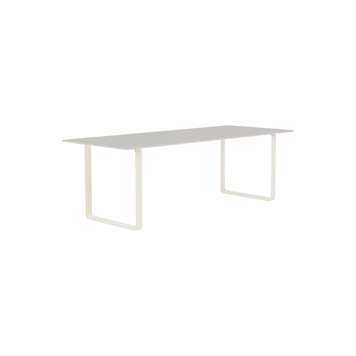 70/70 Table - 225 × 90 cm, Grey Linoleum, Sand - Dining Tables - Muuto